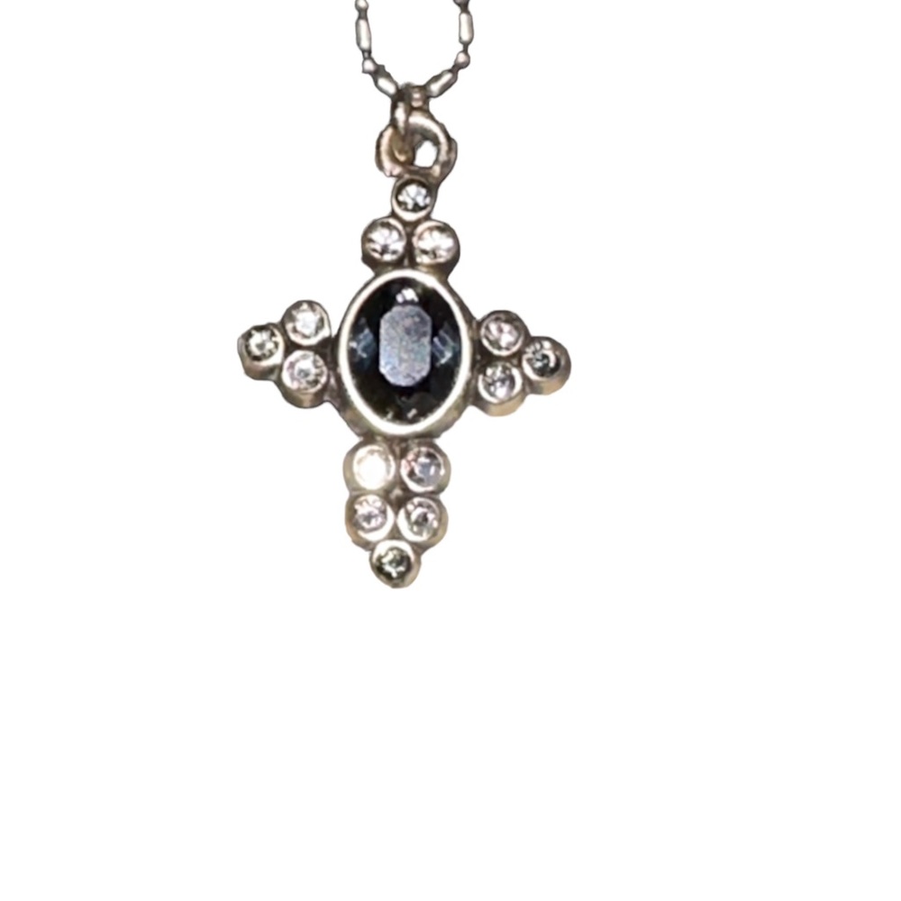 BRIGHTON RETIRED MOON GLIMMER CROSS NECKLACE